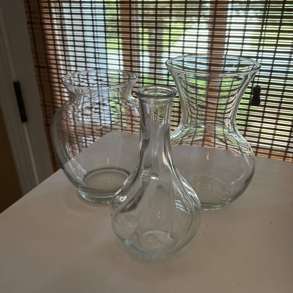 Elegant Clear Glass Vase Set